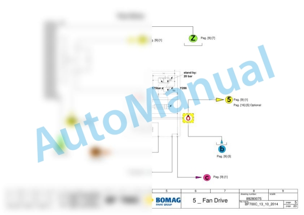 Bomag BF 700 C-2 S 500 HMI 1.0 Asphalt Paver Electric, Hydraulic Schematics Diagram 821892261001 - 821892269999-3