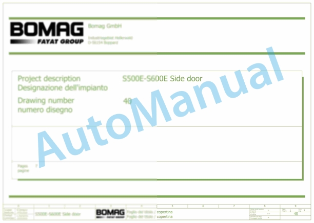 Bomag BF 800 C S500 Asphalt Paver Electric Schematics Diagram 821837171001 - 821837171060