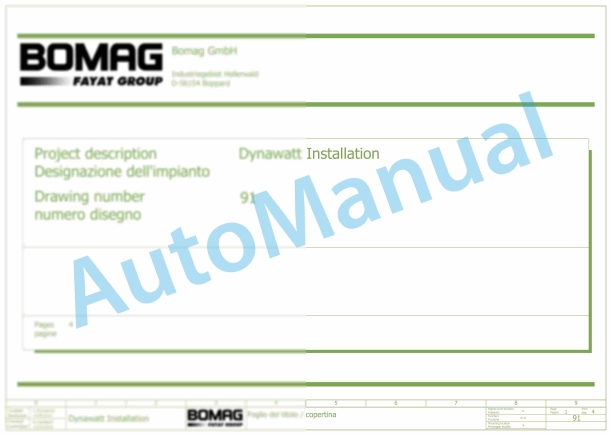 Bomag BM 1200 30-2 Road Milling Machine Electric Schematics Diagram 821836371001 - 821836371005