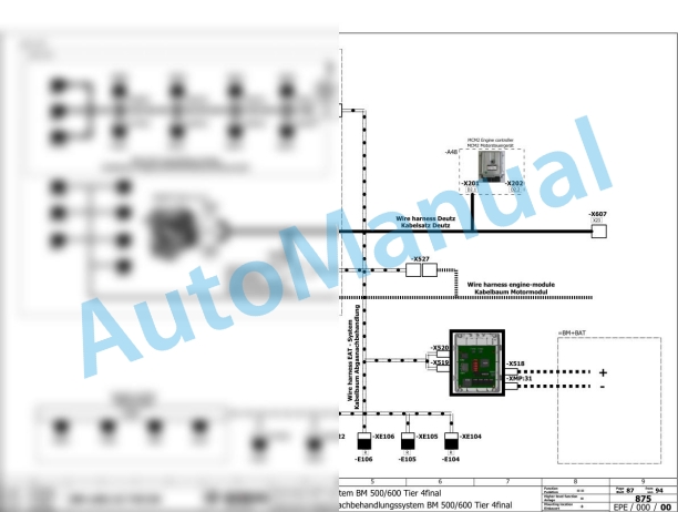 Bomag BM 500-15-2 Road Milling Machine Electric, Hydraulic Schematics Diagram 101882091001 - 101882099999-2