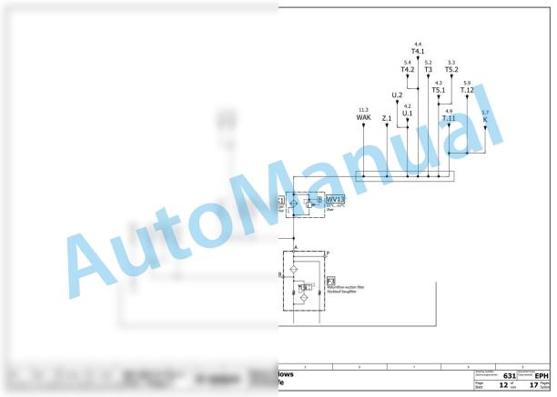 Bomag BM 600-15 TIER 4f Road Milling Machine Hydraulic Schematics Diagram 101882151001 - 101882159999 3 Bomag BM 600-15 TIER 4f Road Milling Machine Hydraulic Schematics Diagram 101882151001 - 101882159999-3