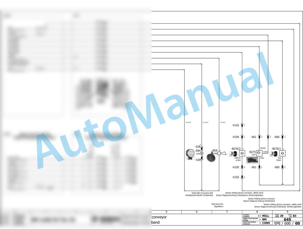 Bomag BM1000-35 T3A Road Milling Machine Electric, Hydraulic Schematics Diagram 101883261001 - 101883269999-2