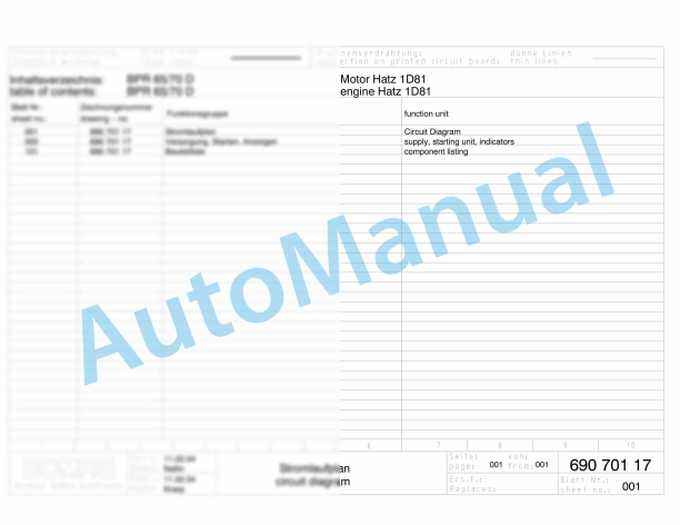 Bomag BPR 100-80 D Reversible Vibratory Plates Electric Schematics Diagram 101692361001 - 101692361005 1 Bomag BPR 100-80 D Reversible Vibratory Plates Electric Schematics Diagram 101692361001 - 101692361005