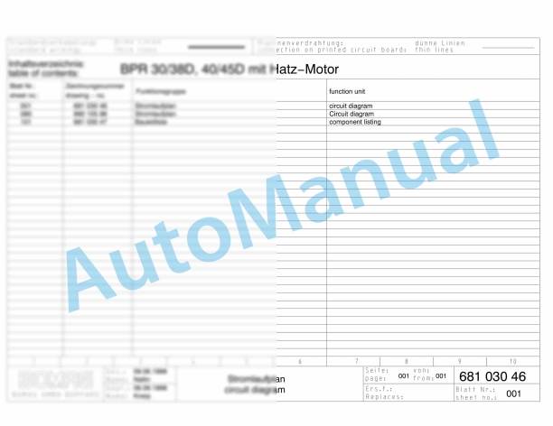 Bomag BPR 30-38 D-3 Reversible Vibratory Plates Electric Schematics Diagram 101680261442 - 101680265403 1 Bomag BPR 30-38 D-3 Reversible Vibratory Plates Electric Schematics Diagram 101680261442 - 101680265403