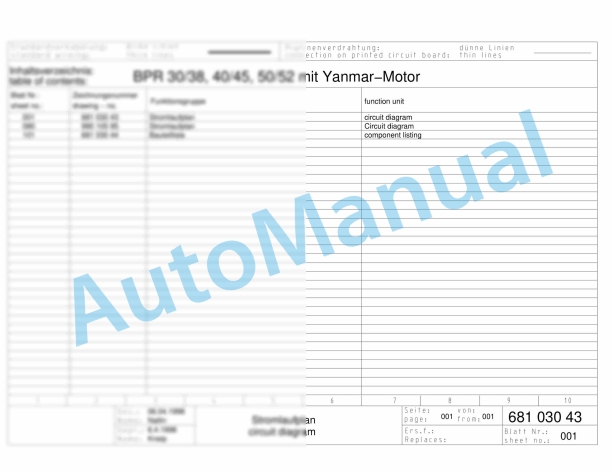 Bomag BPR 30-38 D-3 Reversible Vibratory Plates Electric Schematics Diagram 101680471132 - 101680471279 1 Bomag BPR 30-38 D-3 Reversible Vibratory Plates Electric Schematics Diagram 101680471132 - 101680471279