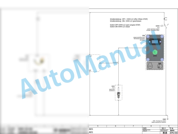 Bomag BPR 35-60 H Reversible Vibratory Plates Electric Schematics Diagram 101695181001 - 101695189999 3 Bomag BPR 35-60 H Reversible Vibratory Plates Electric Schematics Diagram 101695181001 - 101695189999-3