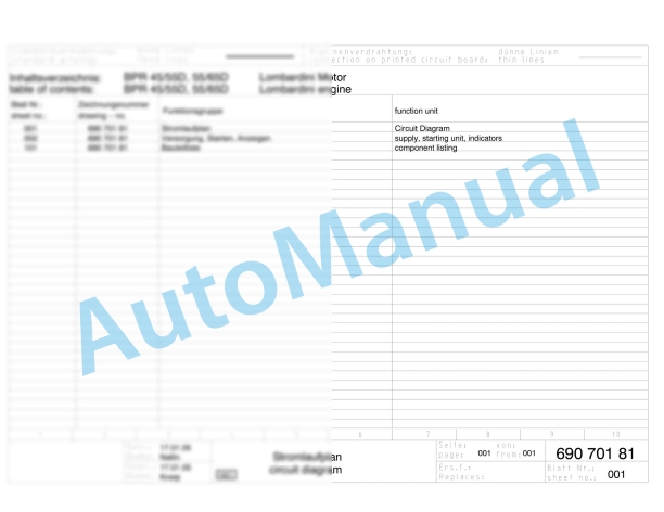 Bomag BPR 45-55 D Reversible Vibratory Plates Electric Schematics Diagram 101692591006 - 101692591960 1 Bomag BPR 45-55 D Reversible Vibratory Plates Electric Schematics Diagram 101692591006 - 101692591960