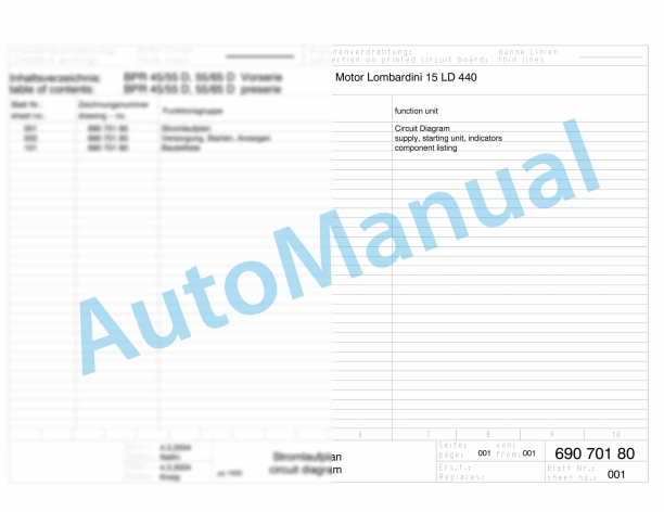 Bomag BPR 55-65 D-E Reversible Vibratory Plates Electric Schematics Diagram 101692341001 - 101692341143 1 Bomag BPR 55-65 D-E Reversible Vibratory Plates Electric Schematics Diagram 101692341001 - 101692341143