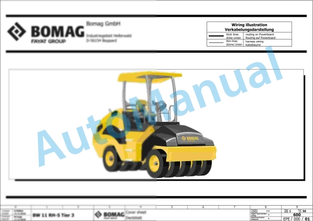 Bomag BW 11 RH-5 Rubber Tyred Rollers Electric, Hydraulic Schematics Diagram 101538751001 - 101538759999 1 Bomag BW 11 RH-5 Rubber Tyred Rollers Electric, Hydraulic Schematics Diagram 101538751001 - 101538759999