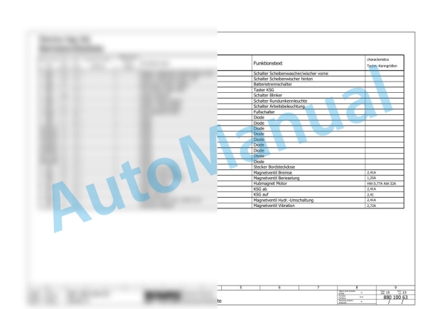 Bomag BW 120 AD-4 Tandem Vibratory Rollers Electric, Hydraulic Schematics Diagram 861880231001 - 861880231392 3 Bomag BW 120 AD-4 Tandem Vibratory Rollers Electric, Hydraulic Schematics Diagram 861880231001 - 861880231392-3