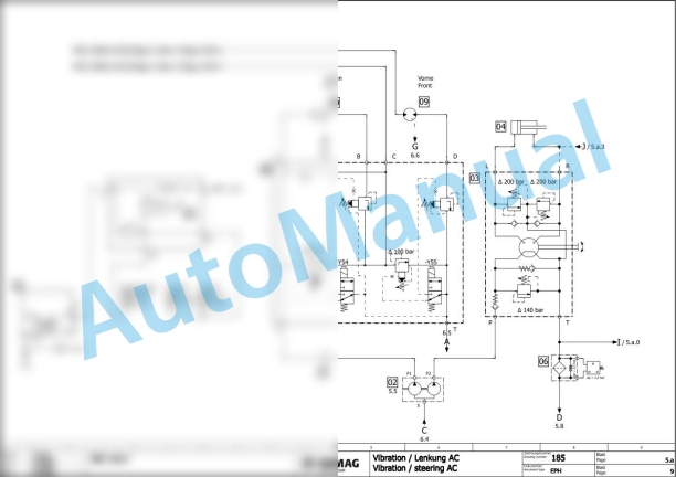 Bomag BW 120 AD-5 Tandem Vibratory Rollers Electric, Hydraulic Schematics Diagram 861880321001 - 861880321597 2 Bomag BW 120 AD-5 Tandem Vibratory Rollers Electric, Hydraulic Schematics Diagram 861880321001 - 861880321597-2