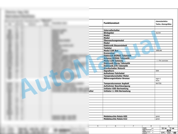 Bomag BW 120 SLC-5 Tandem Vibratory Rollers Electric Schematics Diagram 961880681001 - 961880689999 2 Bomag BW 120 SLC-5 Tandem Vibratory Rollers Electric Schematics Diagram 961880681001 - 961880689999-2