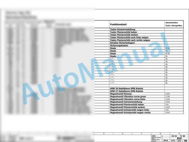 Bomag BW 124 DH-5 Single Drum Vibratory Rollers Electric, Hydraulic Schematics Diagram 101587211001 - 101587219999 3 Bomag BW 124 DH-5 Single Drum Vibratory Rollers Electric, Hydraulic Schematics Diagram 101587211001 - 101587219999-3