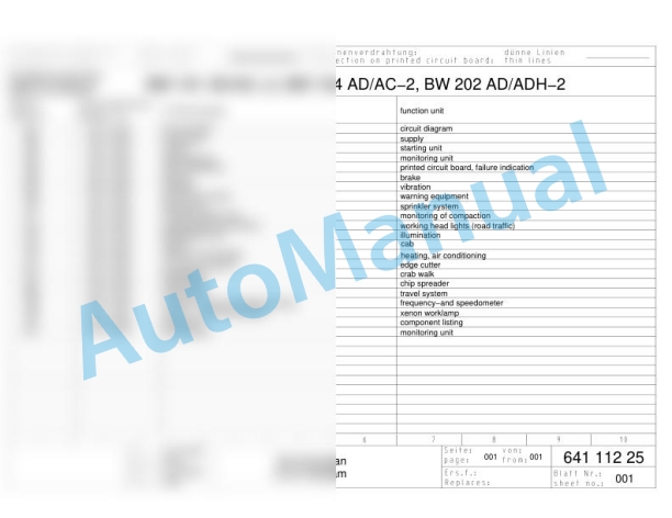 Bomag BW 161 AC-2 Combination Rollers Electric, Hydraulic Schematics Diagram 101640221024 - 101640221055 3 Bomag BW 161 AC-2 Combination Rollers Electric, Hydraulic Schematics Diagram 101640221024 - 101640221055-3