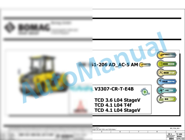 Bomag BW 161 AD-5 TIER4 Stage V Tandem Vibratory Rollers Electric, Hydraulic Schematics Diagram 101921861001 - 101921869999-2