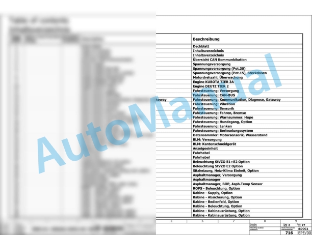 Bomag BW 161 AD-50 AM Tandem Vibratory Rollers Electric, Hydraulic Schematics Diagram 101921151001 - 101921159999 2 Bomag BW 161 AD-50 AM Tandem Vibratory Rollers Electric, Hydraulic Schematics Diagram 101921151001 - 101921159999-2
