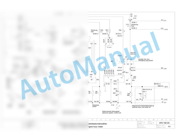 Bomag BW 170 AD-2 AM Tandem Vibratory Rollers Electric, Hydraulic Schematics Diagram 101870131001 - 101870131021 3 Bomag BW 170 AD-2 AM Tandem Vibratory Rollers Electric, Hydraulic Schematics Diagram 101870131001 - 101870131021-3