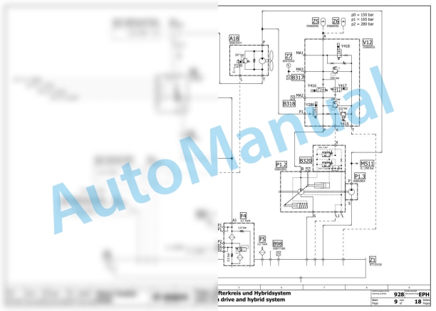 Bomag BW 174 AP-5 AM Hybrid Tandem Vibratory Rollers Electric, Hydraulic Schematics Diagram 101871251001 - 101871259999-2