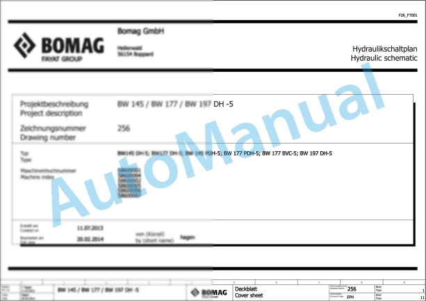 Bomag BW 177 BVC-5 Single Drum Vibratory Rollers Electric, Hydraulic Schematics Diagram 101586831001 - 101586831006 1 Bomag BW 177 BVC-5 Single Drum Vibratory Rollers Electric, Hydraulic Schematics Diagram 101586831001 - 101586831006