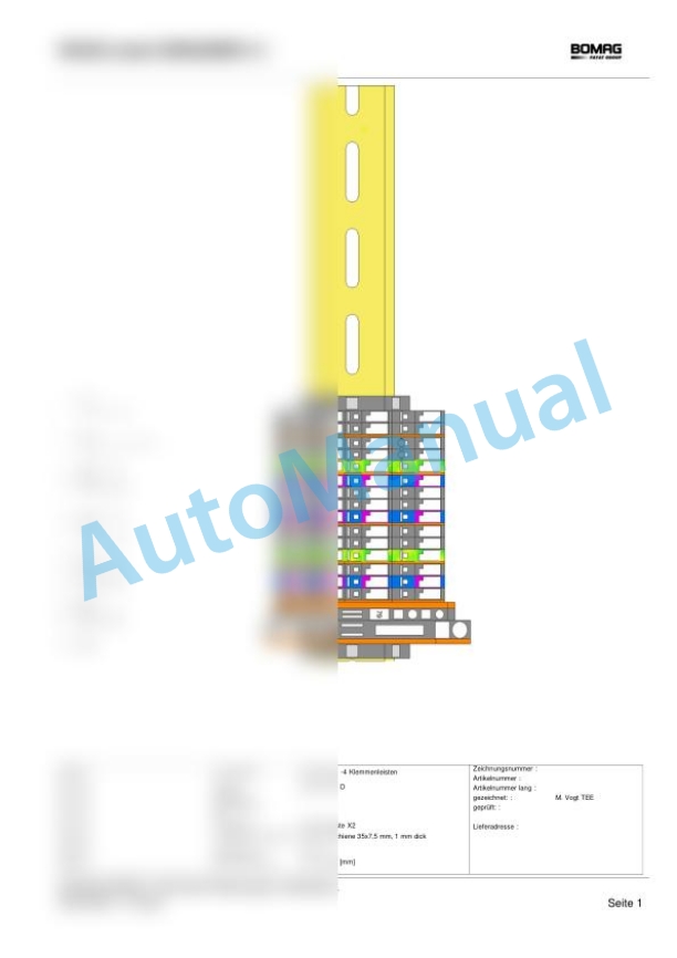 Bomag BW 177 PDH-40 Single Drum Vibratory Rollers Electric Schematics Diagram 901582281002 - 901582289999 3 Bomag BW 177 PDH-40 Single Drum Vibratory Rollers Electric Schematics Diagram 901582281002 - 901582289999-3