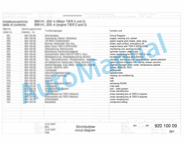 Bomag BW 203 AD-4 Tandem Vibratory Rollers Electric, Hydraulic Schematics Diagram 101920141079 - 101920149999 1 Bomag BW 203 AD-4 Tandem Vibratory Rollers Electric, Hydraulic Schematics Diagram 101920141079 - 101920149999