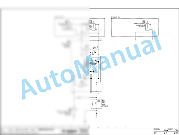 Bomag BW 211 D-5 SL Single Drum Vibratory Rollers Electric Schematics Diagram 101584501001 - 101584509999 3 Bomag BW 211 D-5 SL Single Drum Vibratory Rollers Electric Schematics Diagram 101584501001 - 101584509999-3