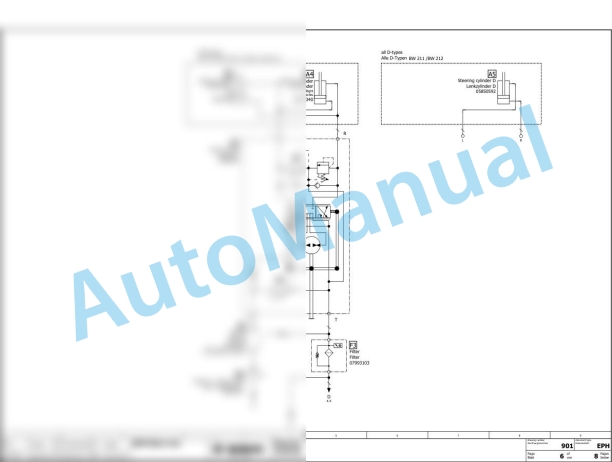 Bomag BW 213 D-5 SL Single Drum Vibratory Rollers Hydraulic Schematics Diagram 961584491001 - 961584499999 3 Bomag BW 213 D-5 SL Single Drum Vibratory Rollers Hydraulic Schematics Diagram 961584491001 - 961584499999-3