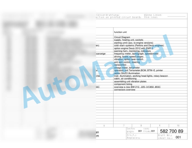 Bomag BW 214 DH-3 Single Drum Vibratory Rollers Electric, Hydraulic Schematics Diagram 101580331051 - 101580331112 3 Bomag BW 214 DH-3 Single Drum Vibratory Rollers Electric, Hydraulic Schematics Diagram 101580331051 - 101580331112-3