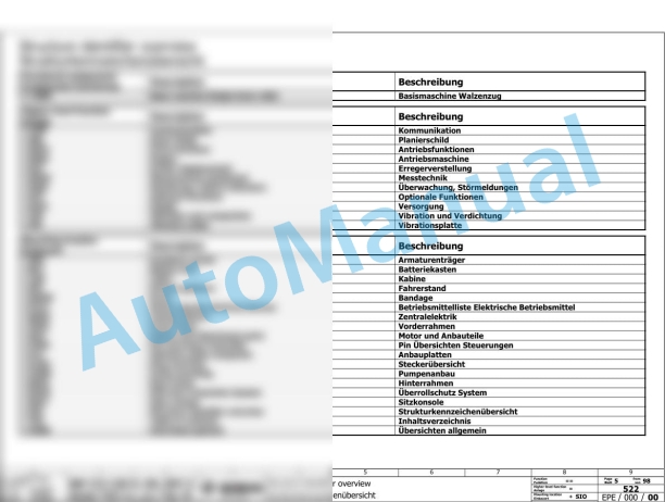 Bomag BW 216 DH-5 Single Drum Vibratory Rollers Electric, Hydraulic Schematics Diagram 101586271001 - 101586279999 2 Bomag BW 216 DH-5 Single Drum Vibratory Rollers Electric, Hydraulic Schematics Diagram 101586271001 - 101586279999-2