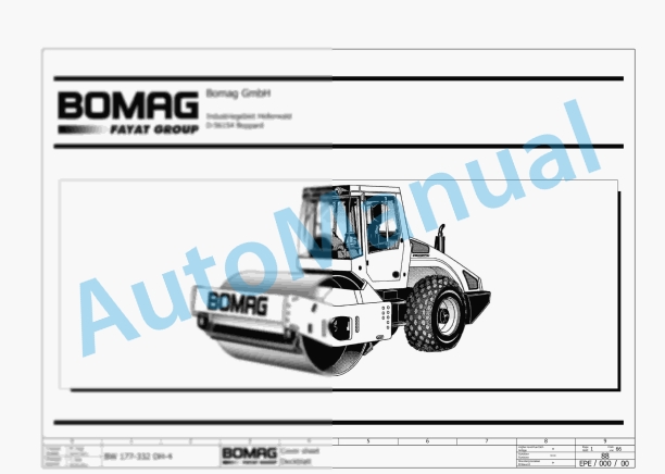 Bomag BW 226 DH-4 Single Drum Vibratory Rollers Electric, Hydraulic Schematics Diagram 101584061001 - 101584061005