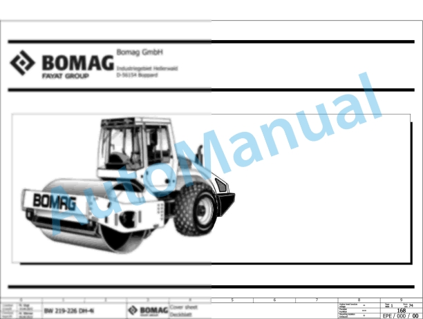 Bomag BW 226 DH-4i EU-Flex Single Drum Vibratory Rollers Electric, Hydraulic Schematics Diagram 101585431001 - 101585431001