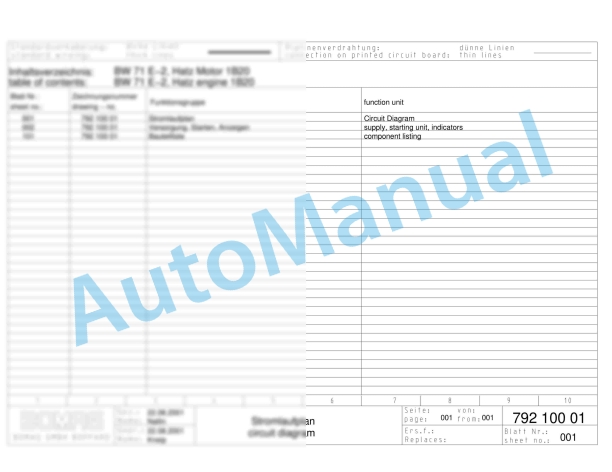 Bomag BW 71 E-2 Single Drum Vibratory Rollers Electric Schematics Diagram 101620331001 - 101620339999
