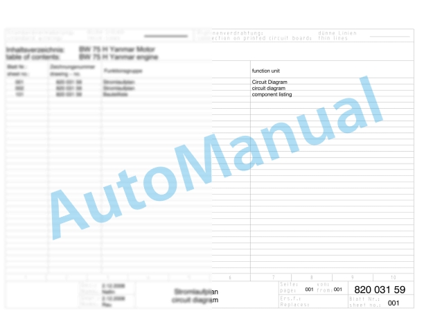 Bomag BW 75 H Walk Behind Double Drum Vibratory Roller Electric, Hydraulic Schematics Diagram 961834591001 - 961834599999