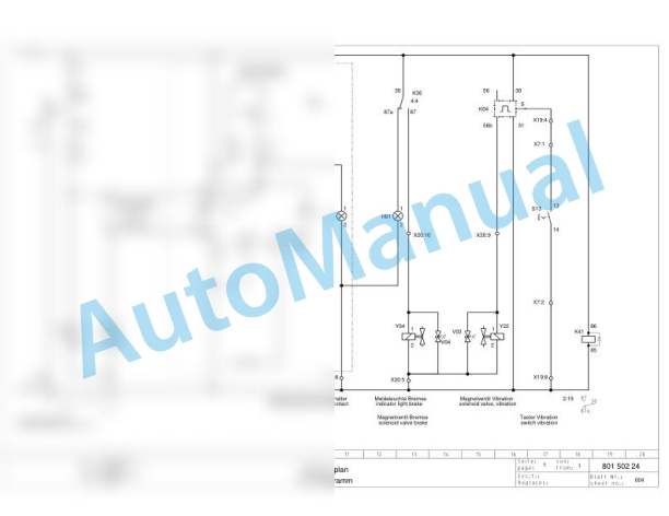 Bomag BW 900-2 Tandem Vibratory Rollers Electric, Hydraulic Schematics Diagram 861800021300 - 861800021587 2 Bomag BW 900-2 Tandem Vibratory Rollers Electric, Hydraulic Schematics Diagram 861800021300 - 861800021587-2