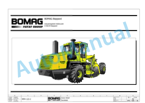 Bomag MPH 122-2 Soil Stabilizer - Asphalt Recycler Electric, Hydraulic Schematics Diagram 101590071020 - 101590071023