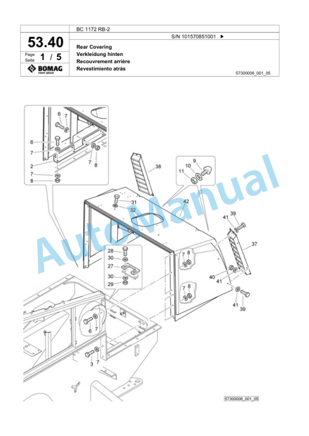 Bomag BC 1172 RB-2 Sanitary Landfill Compactor Spare Parts Catalogue 00818703 2 Bomag BC 1172 RB-2 Sanitary Landfill Compactor Spare Parts Catalogue 00818703-2