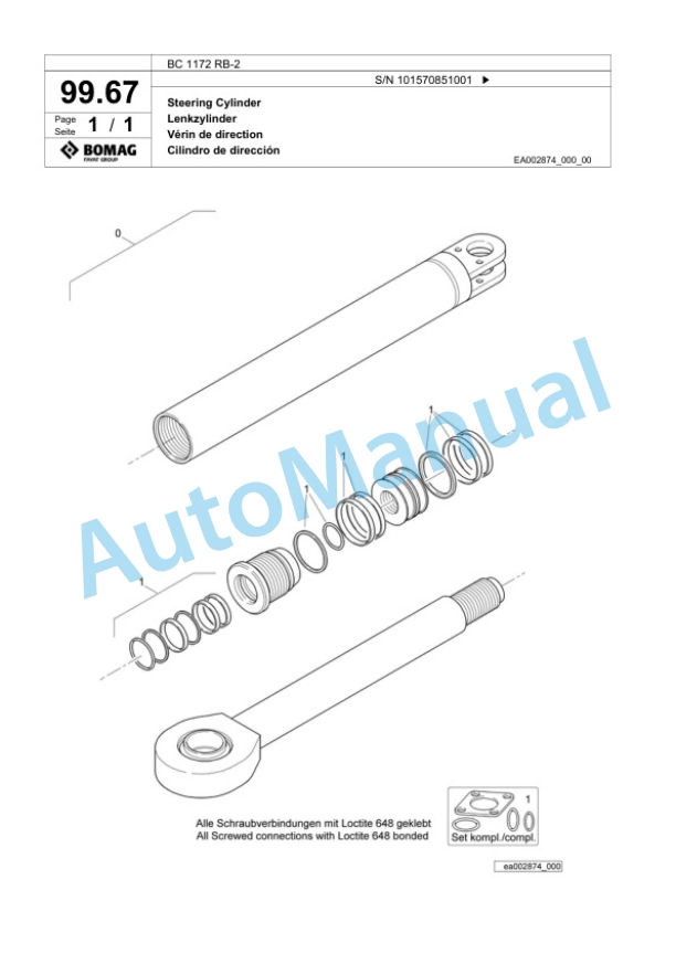 Bomag BC 1172 RB-2 Sanitary Landfill Compactor Spare Parts Catalogue 00818703 5 Bomag BC 1172 RB-2 Sanitary Landfill Compactor Spare Parts Catalogue 00818703-5