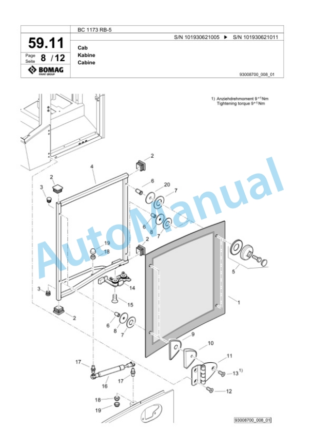 Bomag BC 1173 RB-5 Sanitary Landfill Compactor Spare Parts Catalogue 00826461 2 Bomag BC 1173 RB-5 Sanitary Landfill Compactor Spare Parts Catalogue 00826461-2