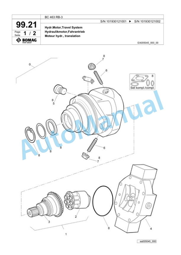 Bomag BC 463 RB-3 Sanitary Landfill Compactor Spare Parts Catalogue 00825133 5 Bomag BC 463 RB-3 Sanitary Landfill Compactor Spare Parts Catalogue 00825133-5