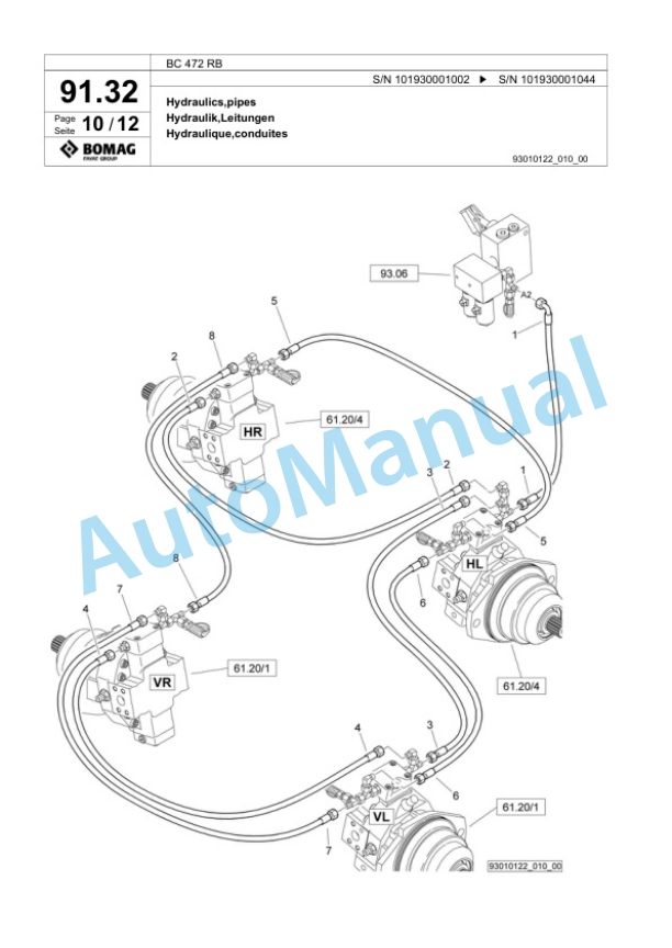 Bomag BC 472 RB Sanitary Landfill Compactor Spare Parts Catalogue 00818439 3 Bomag BC 472 RB Sanitary Landfill Compactor Spare Parts Catalogue 00818439-3