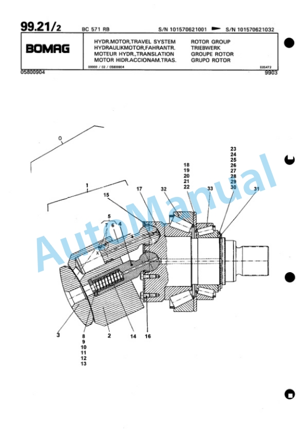 Bomag BC 571 RB Sanitary Landfill Compactor Spare Parts Catalogue 00816033 5 Bomag BC 571 RB Sanitary Landfill Compactor Spare Parts Catalogue 00816033-5