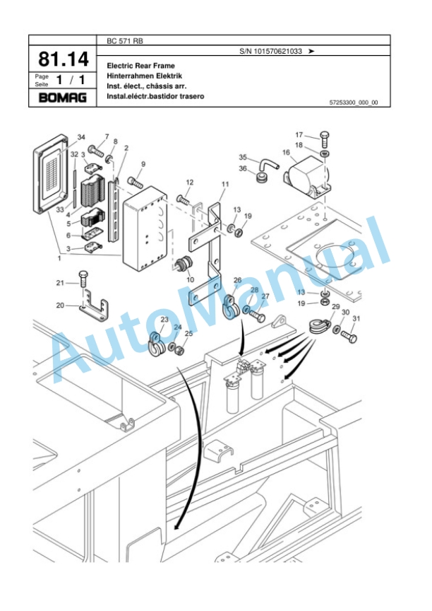 Bomag BC 571 RB Sanitary Landfill Compactor Spare Parts Catalogue 00817400 3 Bomag BC 571 RB Sanitary Landfill Compactor Spare Parts Catalogue 00817400-3