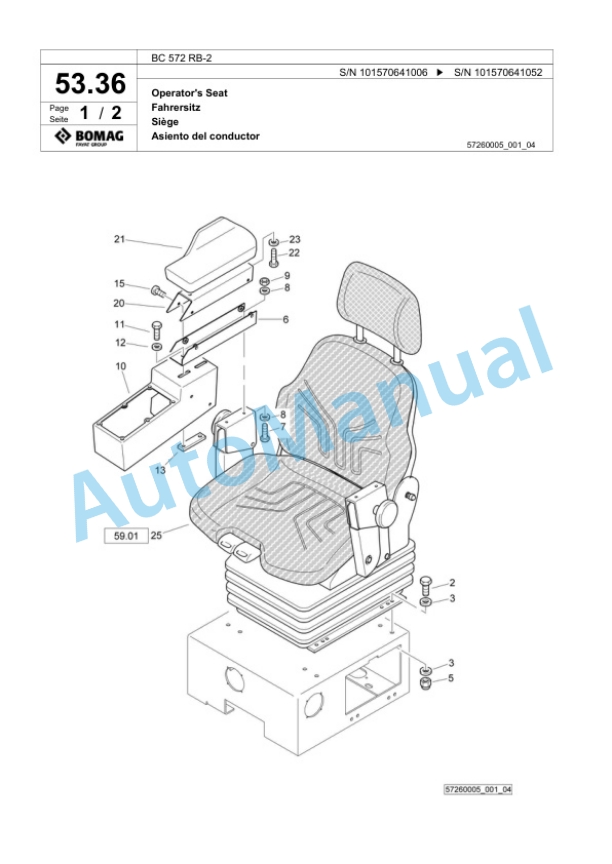 Bomag BC 572 RB-2 Sanitary Landfill Compactor Spare Parts Catalogue 00818183 2 Bomag BC 572 RB-2 Sanitary Landfill Compactor Spare Parts Catalogue 00818183-2