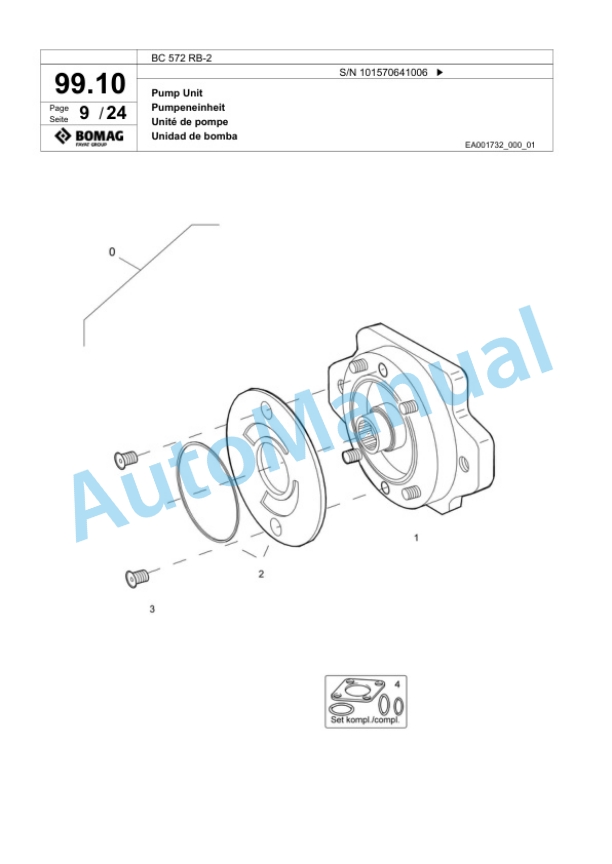 Bomag BC 572 RB-2 Sanitary Landfill Compactor Spare Parts Catalogue 00818183 4 Bomag BC 572 RB-2 Sanitary Landfill Compactor Spare Parts Catalogue 00818183-4