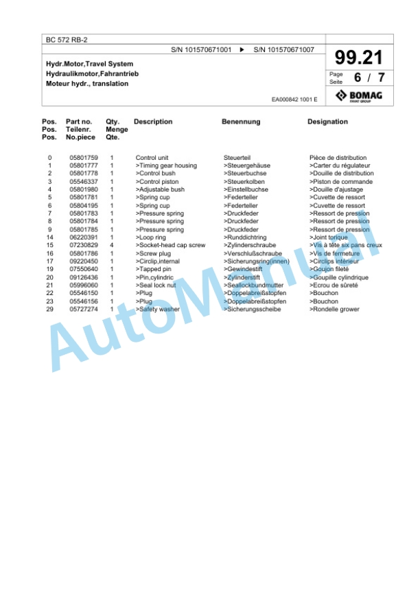 Bomag BC 572 RB-2 Sanitary Landfill Compactor Spare Parts Catalogue 00824257 4 Bomag BC 572 RB-2 Sanitary Landfill Compactor Spare Parts Catalogue 00824257-4
