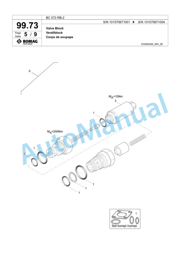 Bomag BC 572 RB-2 Sanitary Landfill Compactor Spare Parts Catalogue 00824257 5 Bomag BC 572 RB-2 Sanitary Landfill Compactor Spare Parts Catalogue 00824257-5