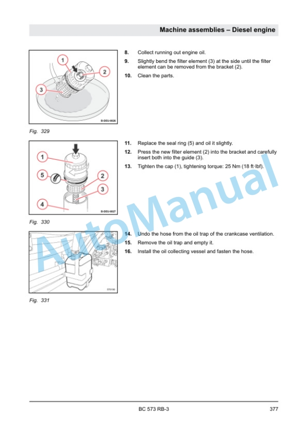 Alternative view of Bomag BC 573 RB-3 Refuse Compactor Service Manual 00840214