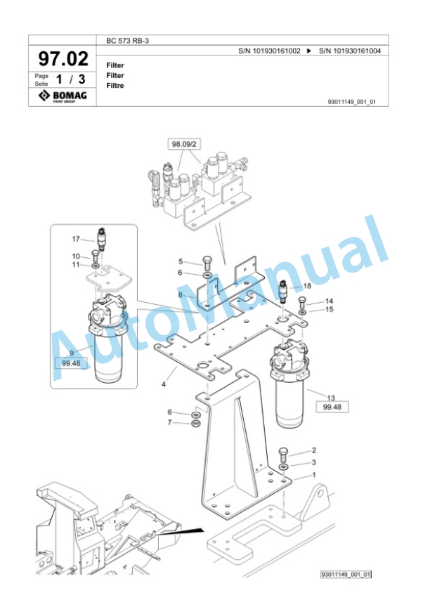 Bomag BC 573 RB-3 Sanitary Landfill Compactor Spare Parts Catalogue 00825139 3 Bomag BC 573 RB-3 Sanitary Landfill Compactor Spare Parts Catalogue 00825139-3