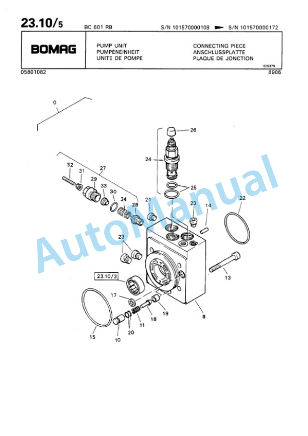Bomag BC 601 RB Sanitary Landfill Compactor Spare Parts Catalogue 00816010 2 Bomag BC 601 RB Sanitary Landfill Compactor Spare Parts Catalogue 00816010-2