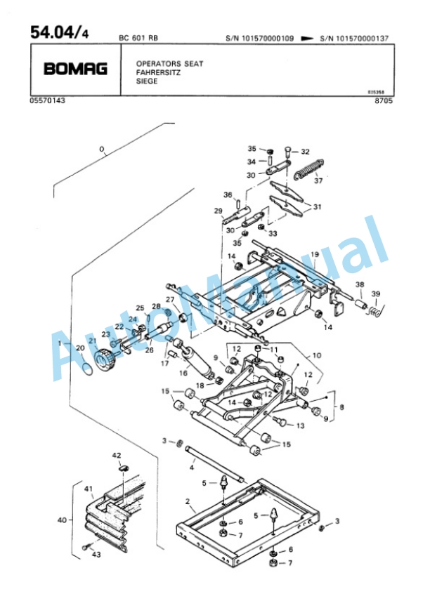 Bomag BC 601 RB Sanitary Landfill Compactor Spare Parts Catalogue 00816010 4 Bomag BC 601 RB Sanitary Landfill Compactor Spare Parts Catalogue 00816010-4